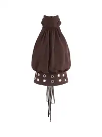 Latelylab | Halter Neck Off-Shoulder Tank Top-Brown