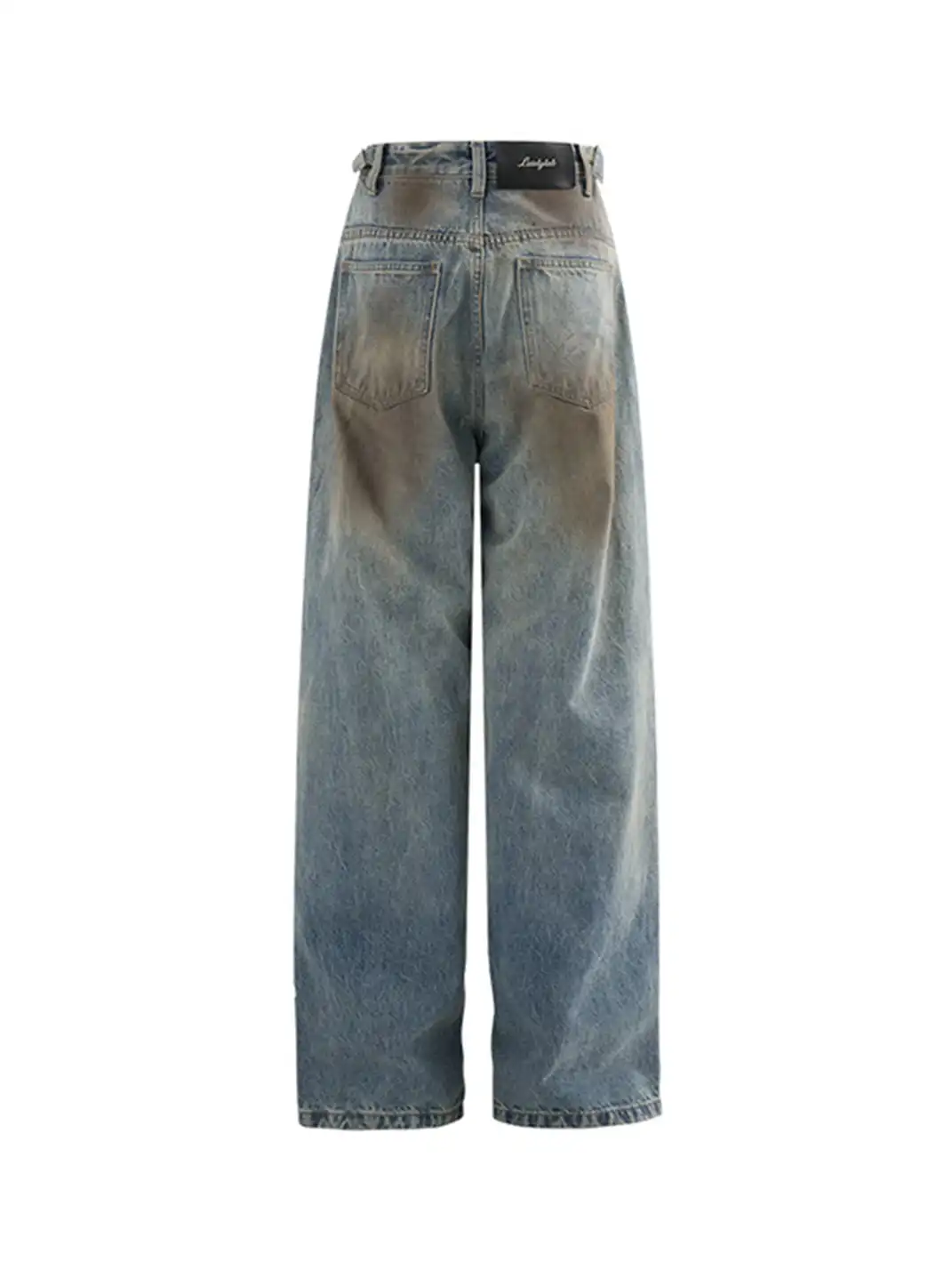 Latelylab | Mud-Dyed Distressed And Whiskered Denim Jeans