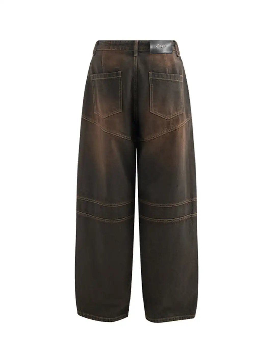 Latelylab | Distressed Wide-Leg Studded Jeans