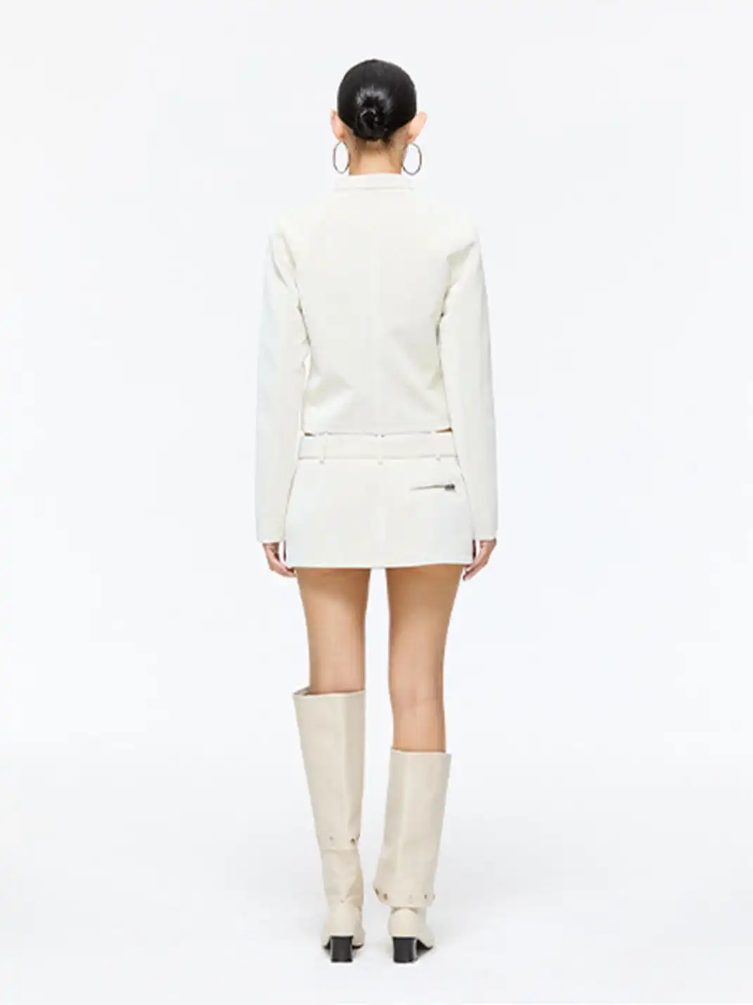 Latelylab | PU Leather Jacket And Skirt Set