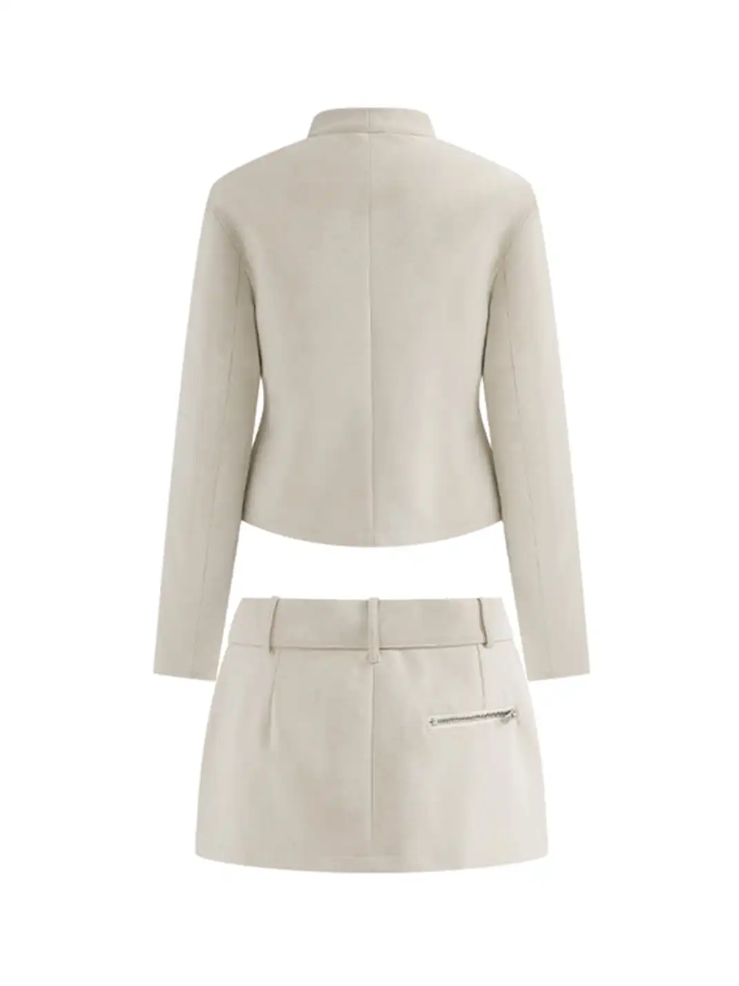 Latelylab | PU Leather Jacket And Skirt Set