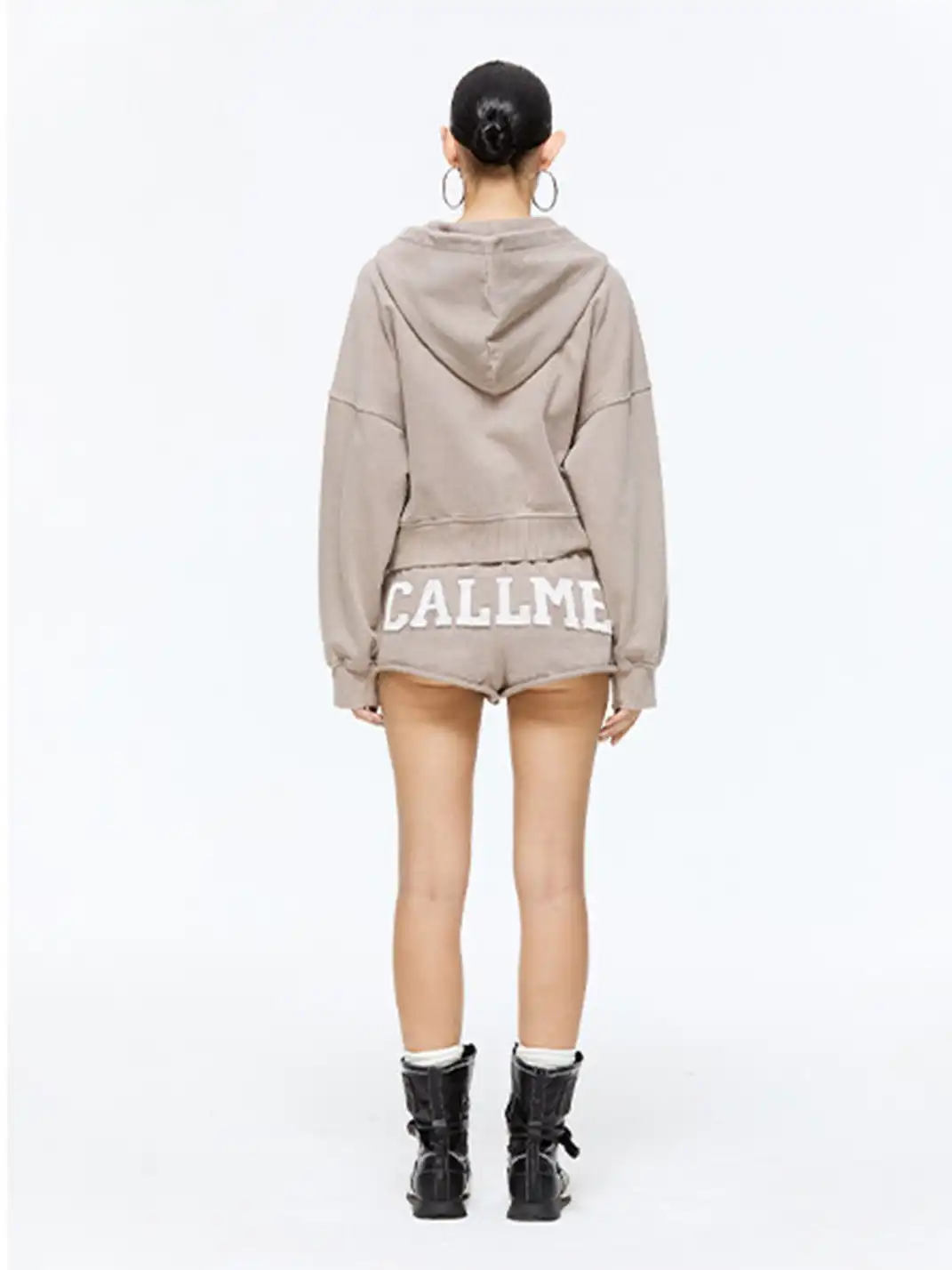 Latelylab | Casual Letter Embroidered Sweatshirt And Shorts Tracksuit