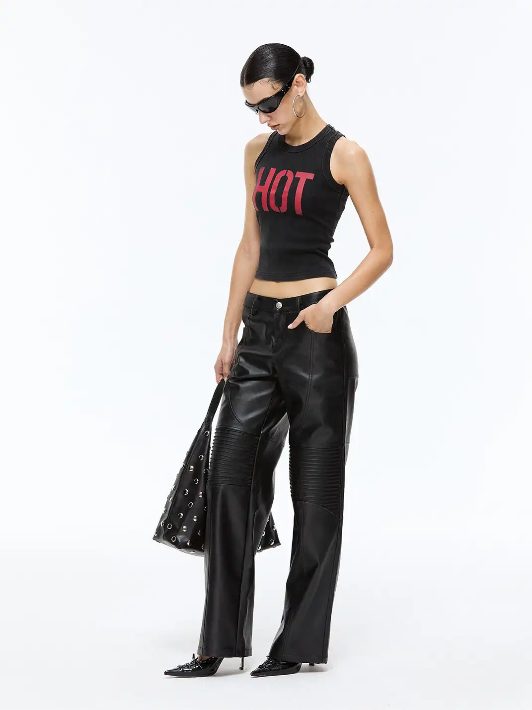 Latelylab | Pleating Machine Divisible Leather Pants