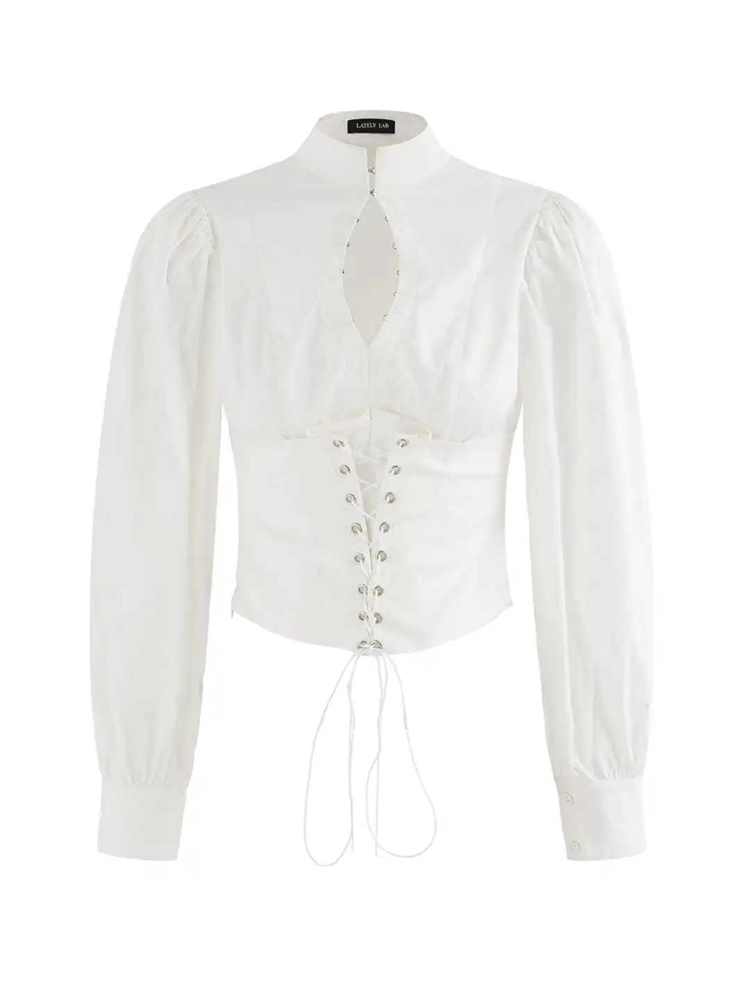 Latelylab | Waist Belt Drawstring Long-Sleeved Shirt