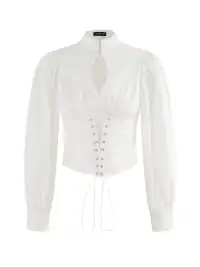 Latelylab | Waist Belt Drawstring Long-Sleeved Shirt