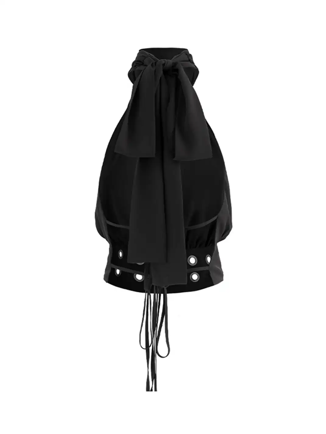 Latelylab | Halter Neck Off-Shoulder Tank Top-Black