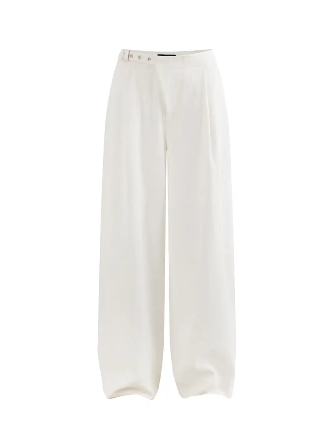 Latelylab | Asymmetrical Waistband With Metal Buckle Trousers