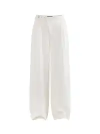 Latelylab | Asymmetrical Waistband With Metal Buckle Trousers