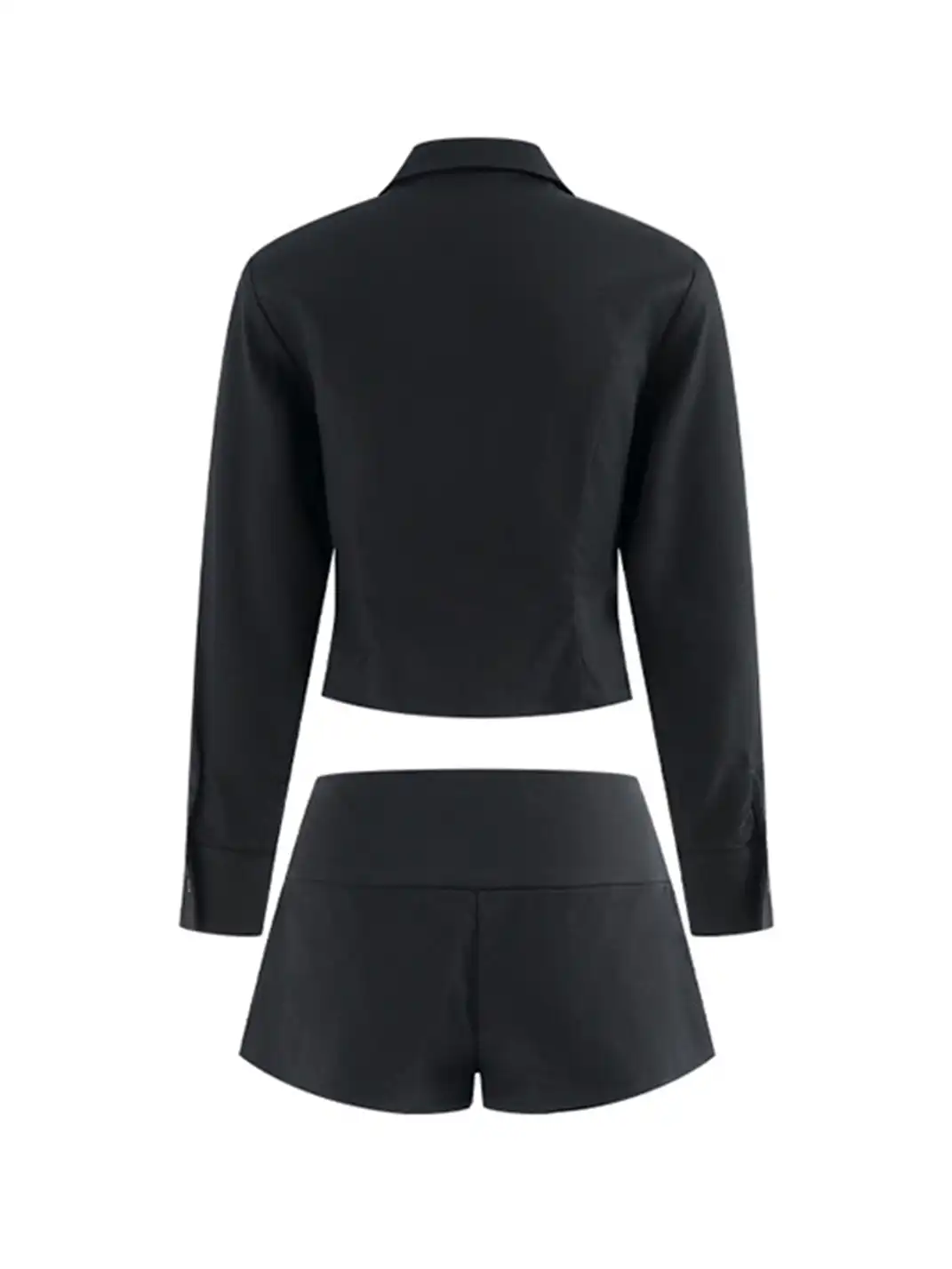 Latelylab | Fitted Long-Sleeve Shirt and Shorts Set