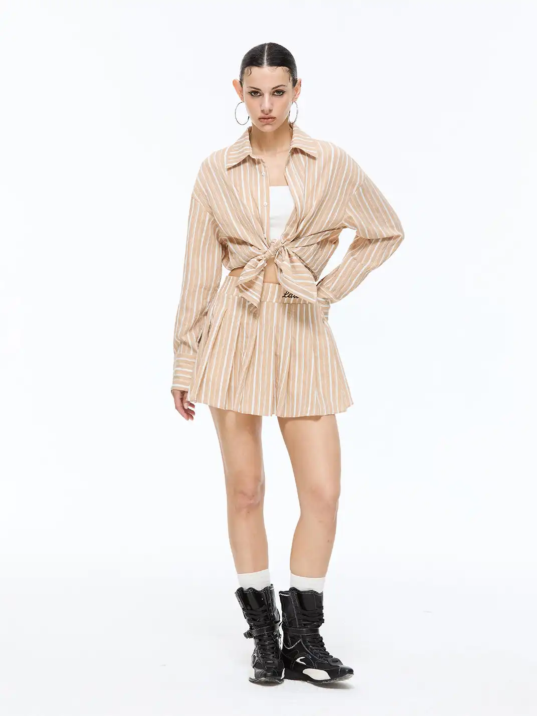 Latelylab | Tennis Long-Sleeved Shirt And Skirt Set