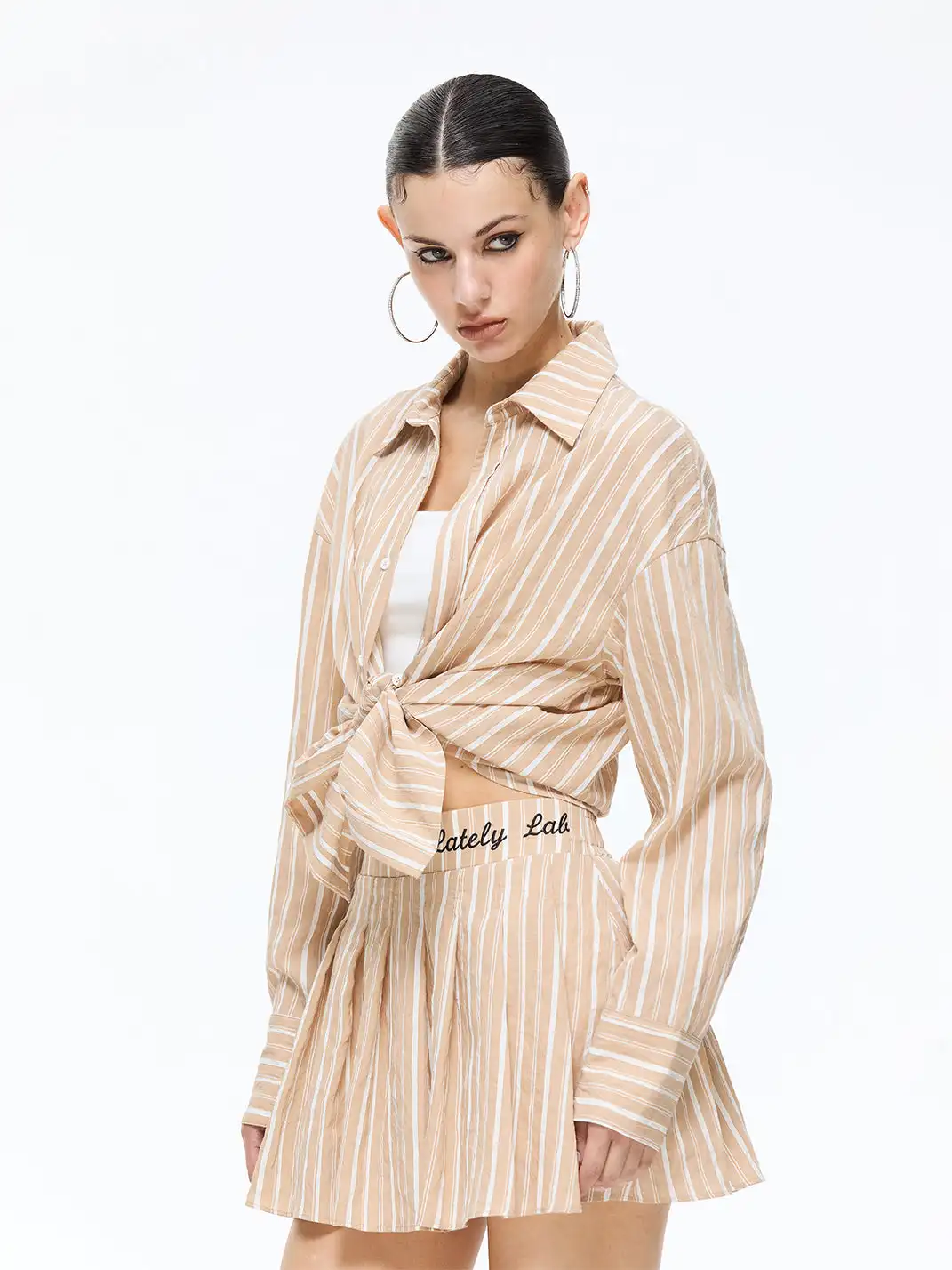 Latelylab | Tennis Long-Sleeved Shirt And Skirt Set