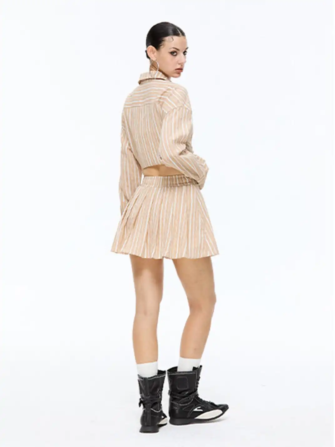 Latelylab | Tennis Long-Sleeved Shirt And Skirt Set