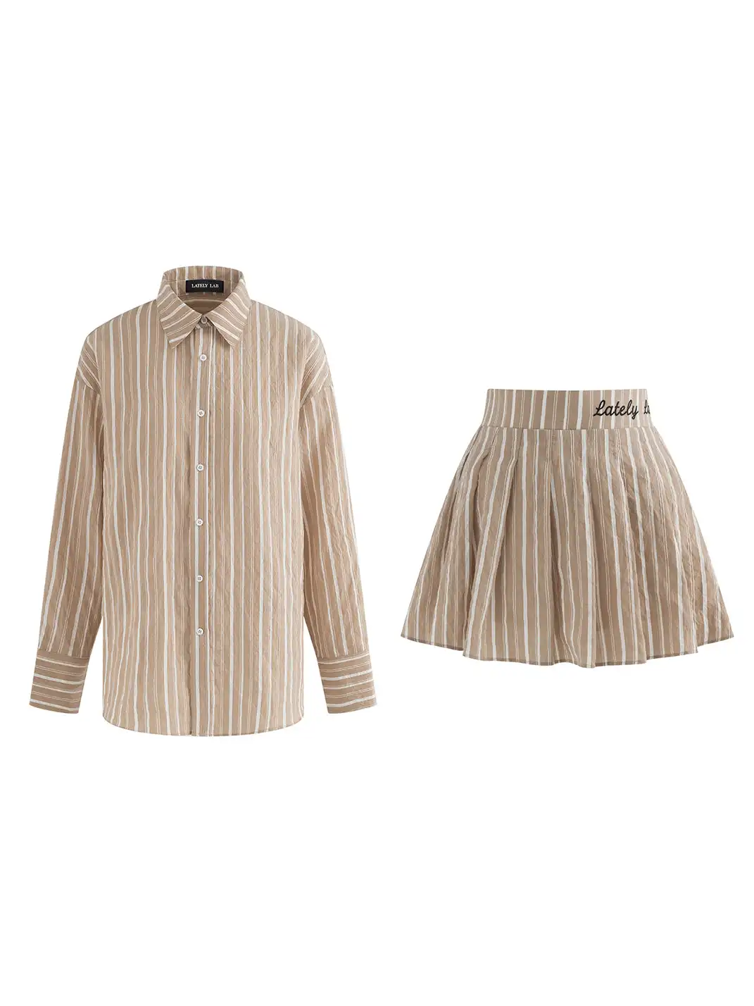 Latelylab | Tennis Long-Sleeved Shirt And Skirt Set