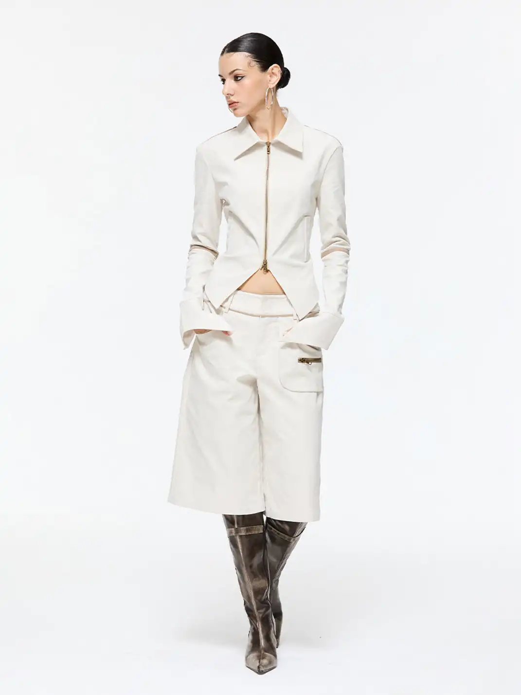 Latelylab | 0-Cut Woven Slim-Fit Shirt And Trousers Set