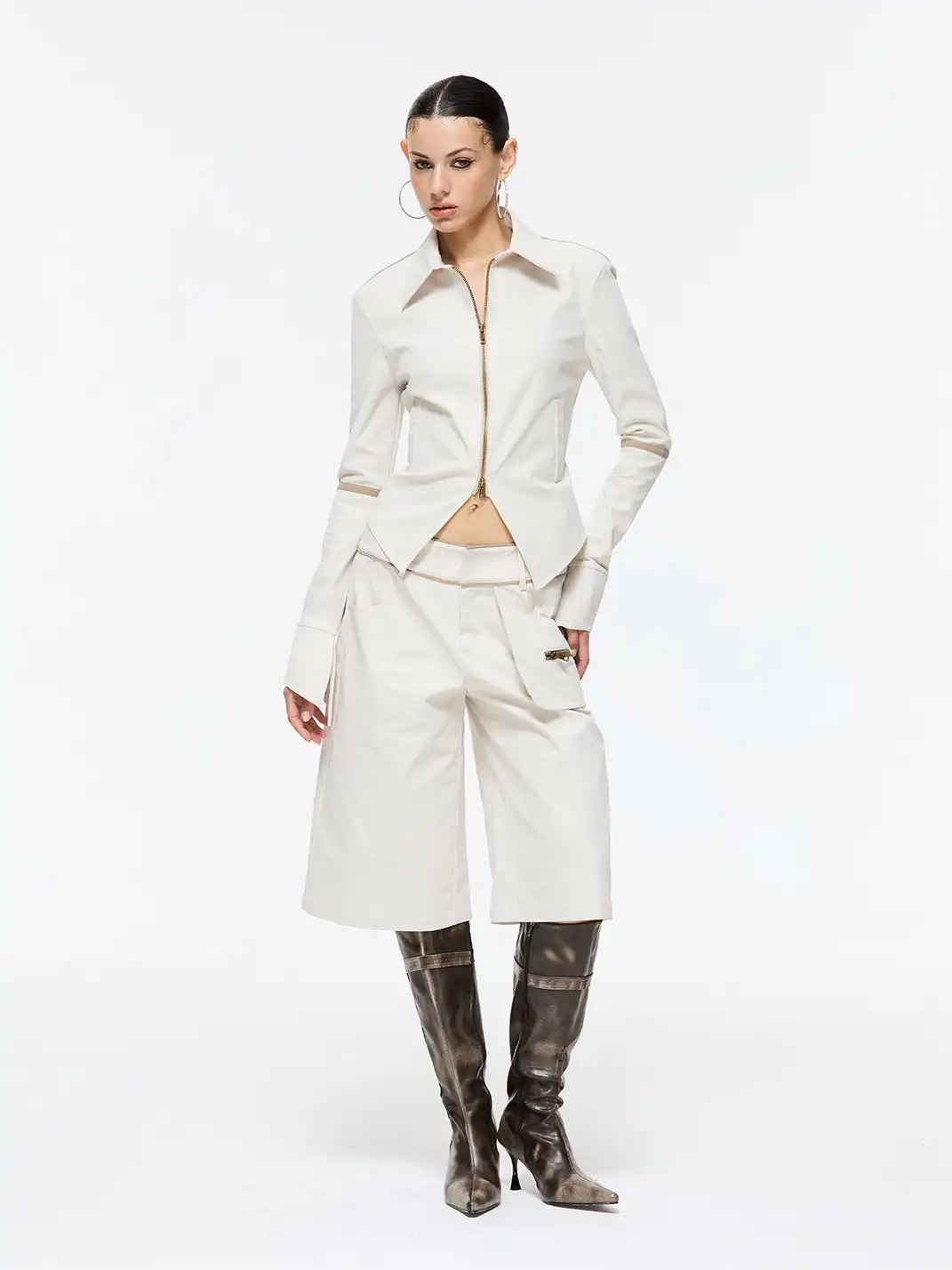 Latelylab | 0-Cut Woven Slim-Fit Shirt And Trousers Set