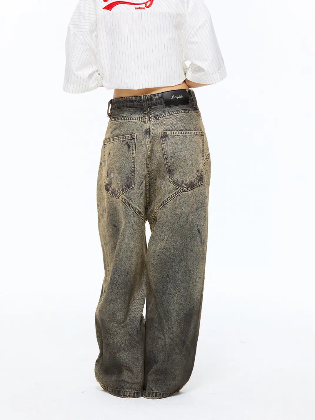 Latelylab | Dirty Gradient Wide-Leg Jeans