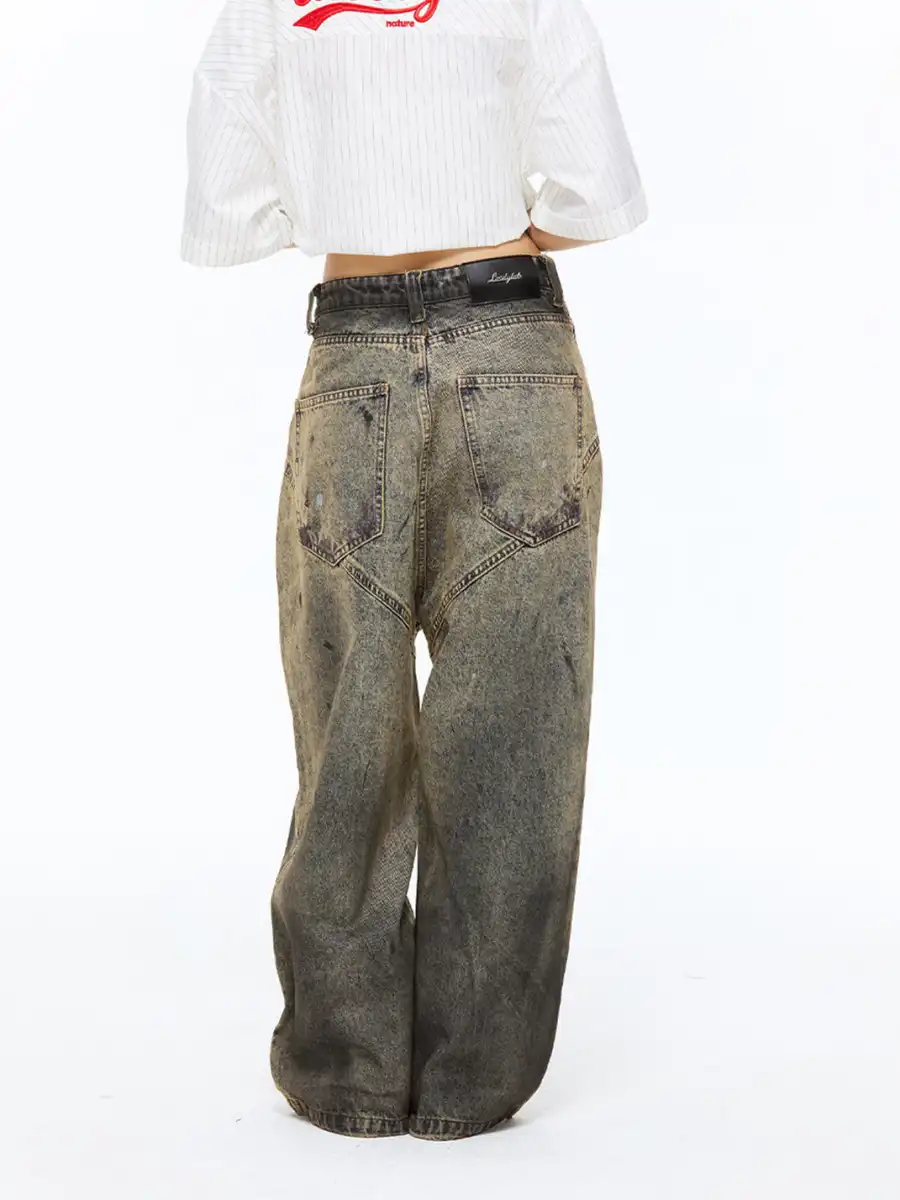 Latelylab | Dirty Gradient Wide-Leg Jeans - 4