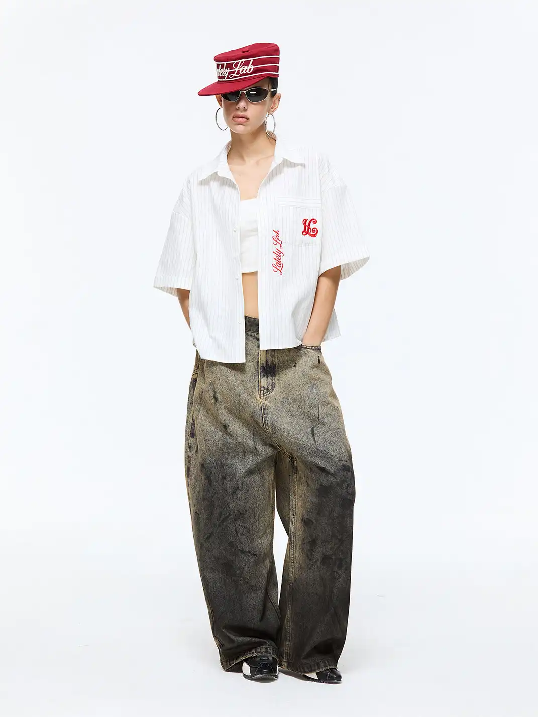 Latelylab | Dirty Gradient Wide-Leg Jeans