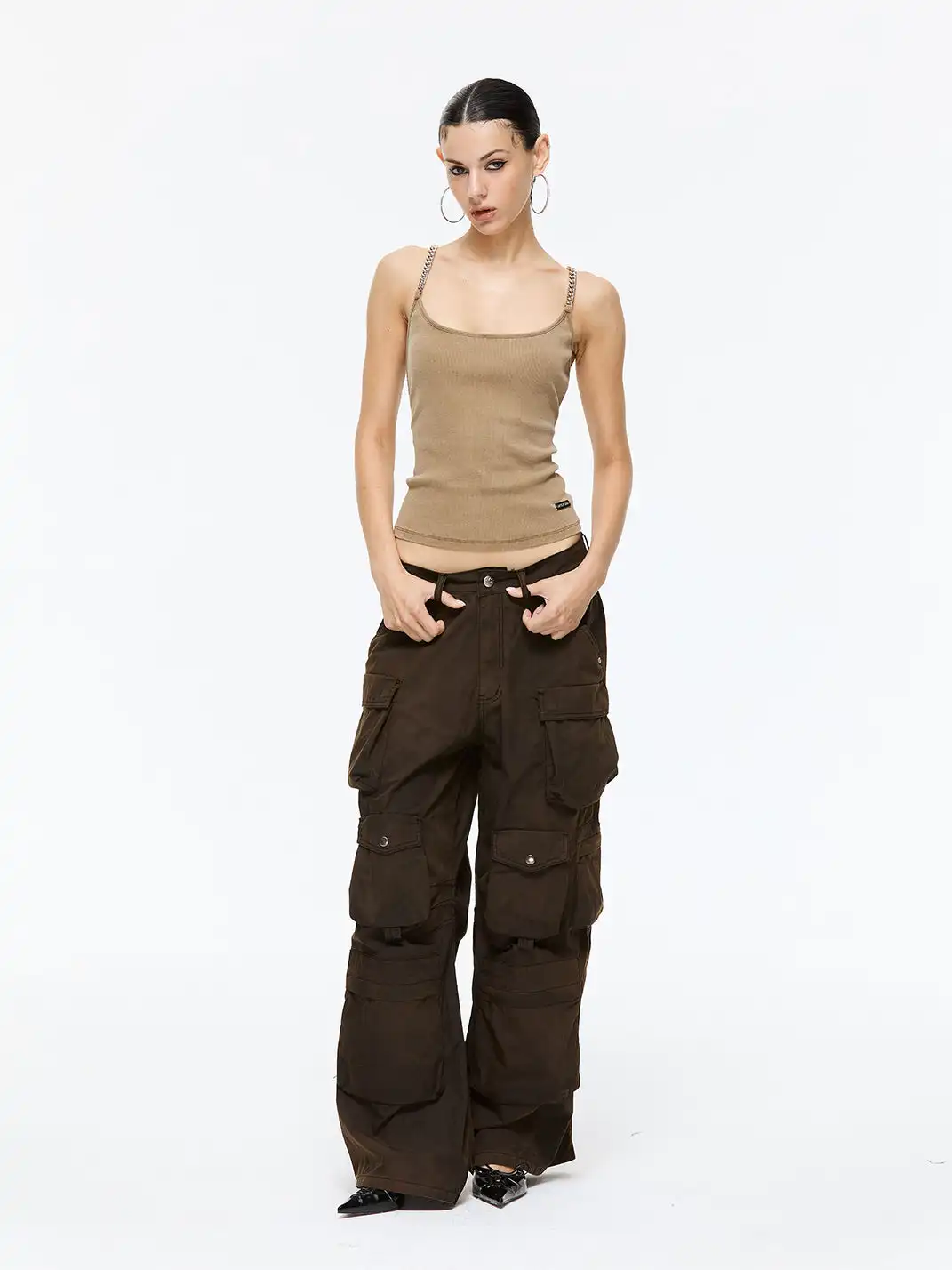 Latelylab | Distressed Multi-Pocket Cargo Pants