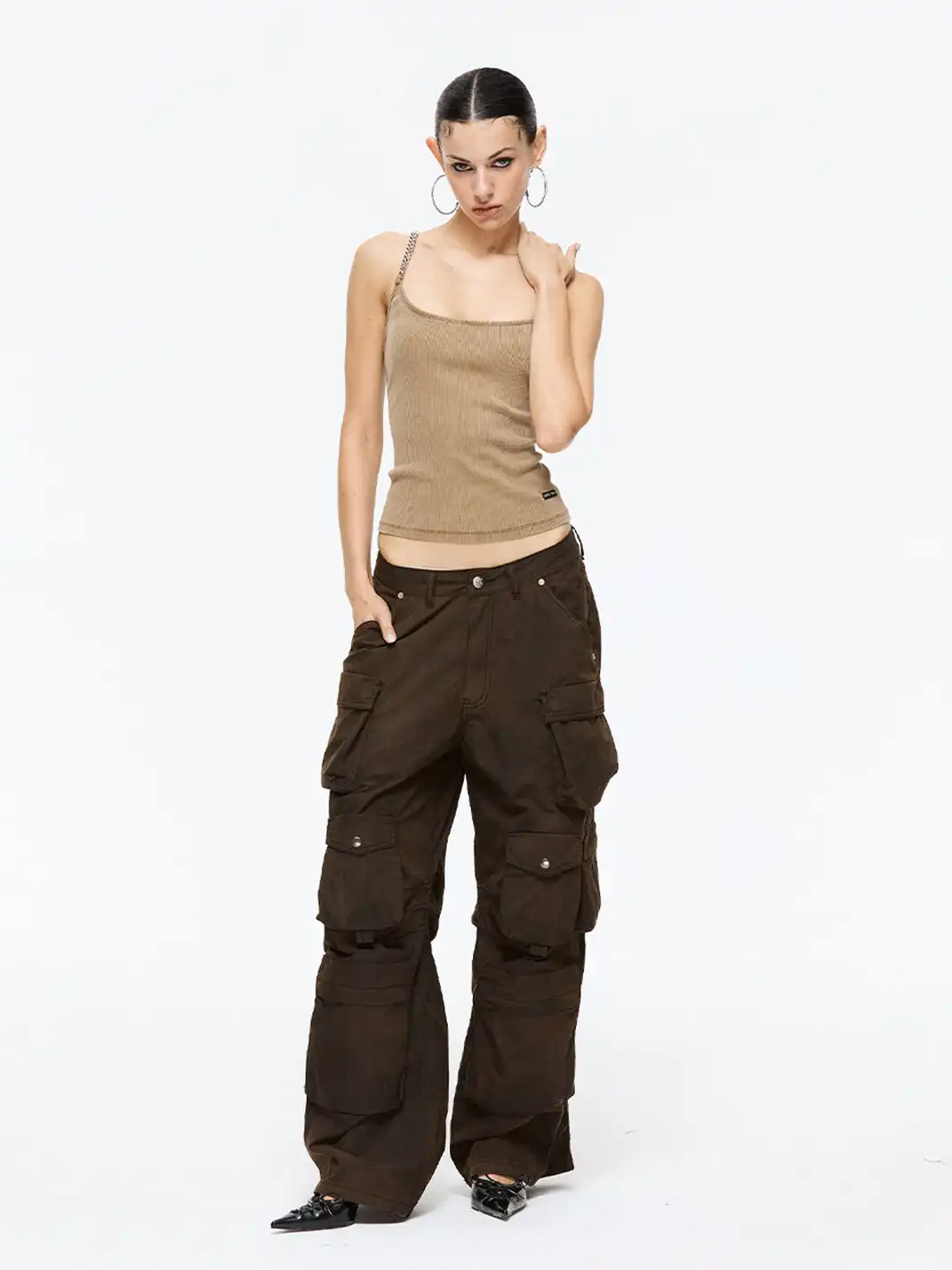 Latelylab | Distressed Multi-Pocket Cargo Pants