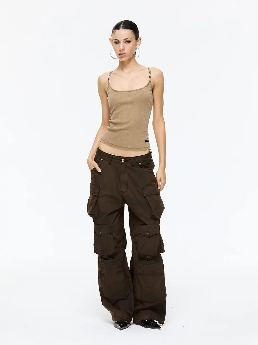 Latelylab | Distressed Multi-Pocket Cargo Pants
