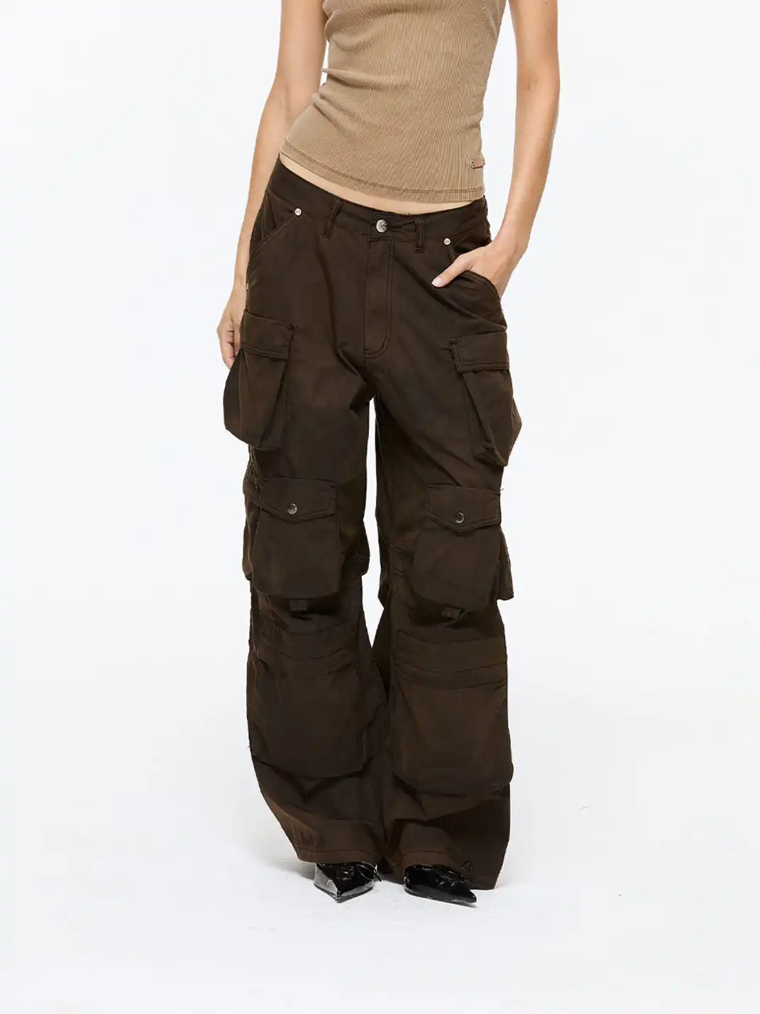 Latelylab | Distressed Multi-Pocket Cargo Pants