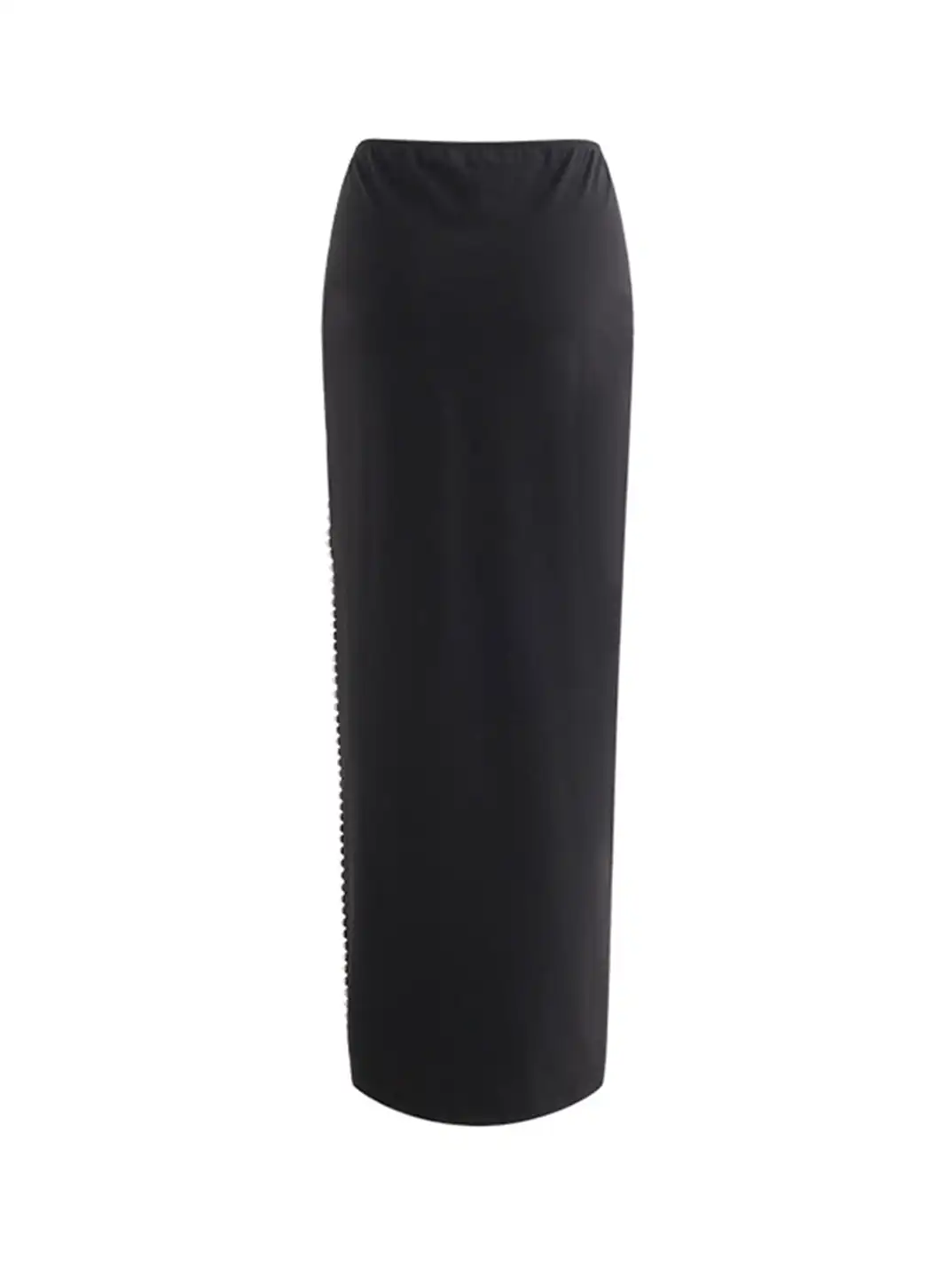 Latelylab | Low-Waisted Slit Studded Midi Skirt