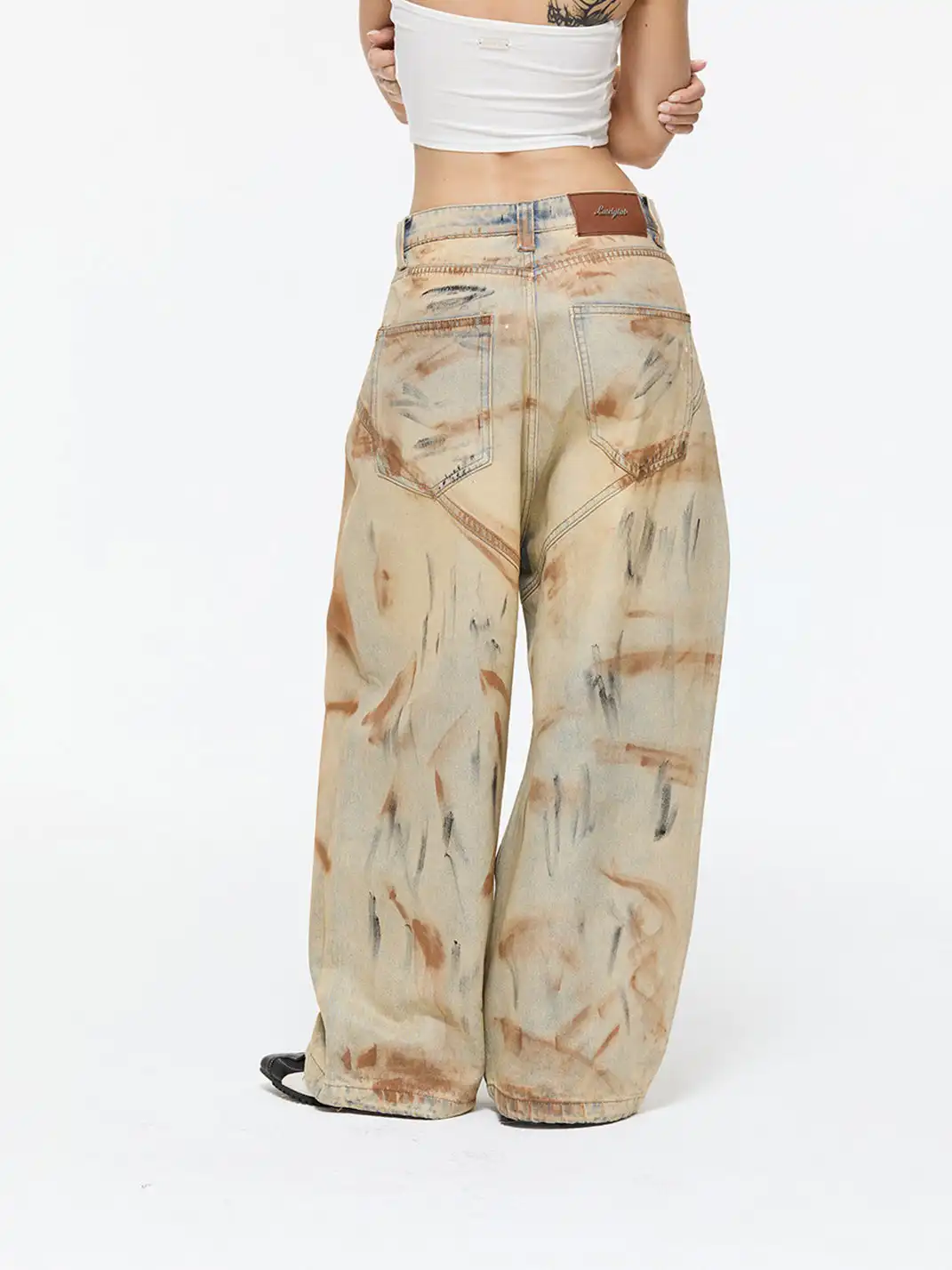 Latelylab | Dirty Low-Rise Wide-Leg Jeans
