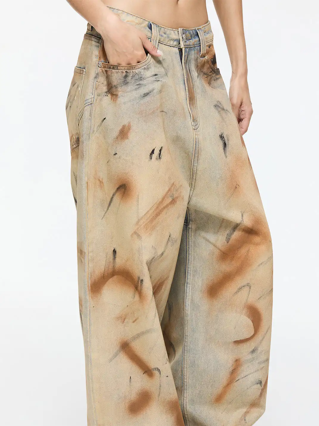 Latelylab | Dirty Low-Rise Wide-Leg Jeans