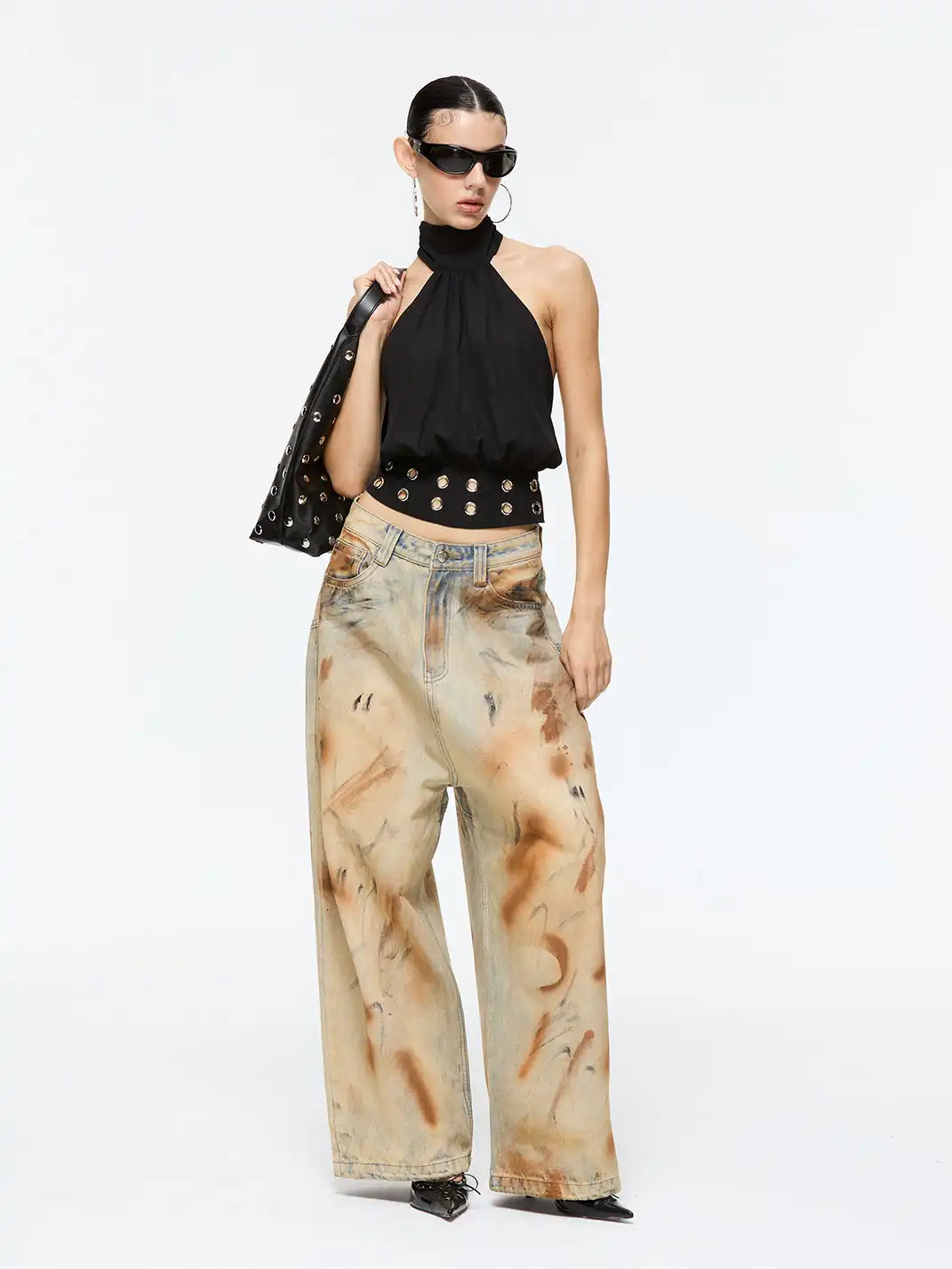 Latelylab | Dirty Low-Rise Wide-Leg Jeans