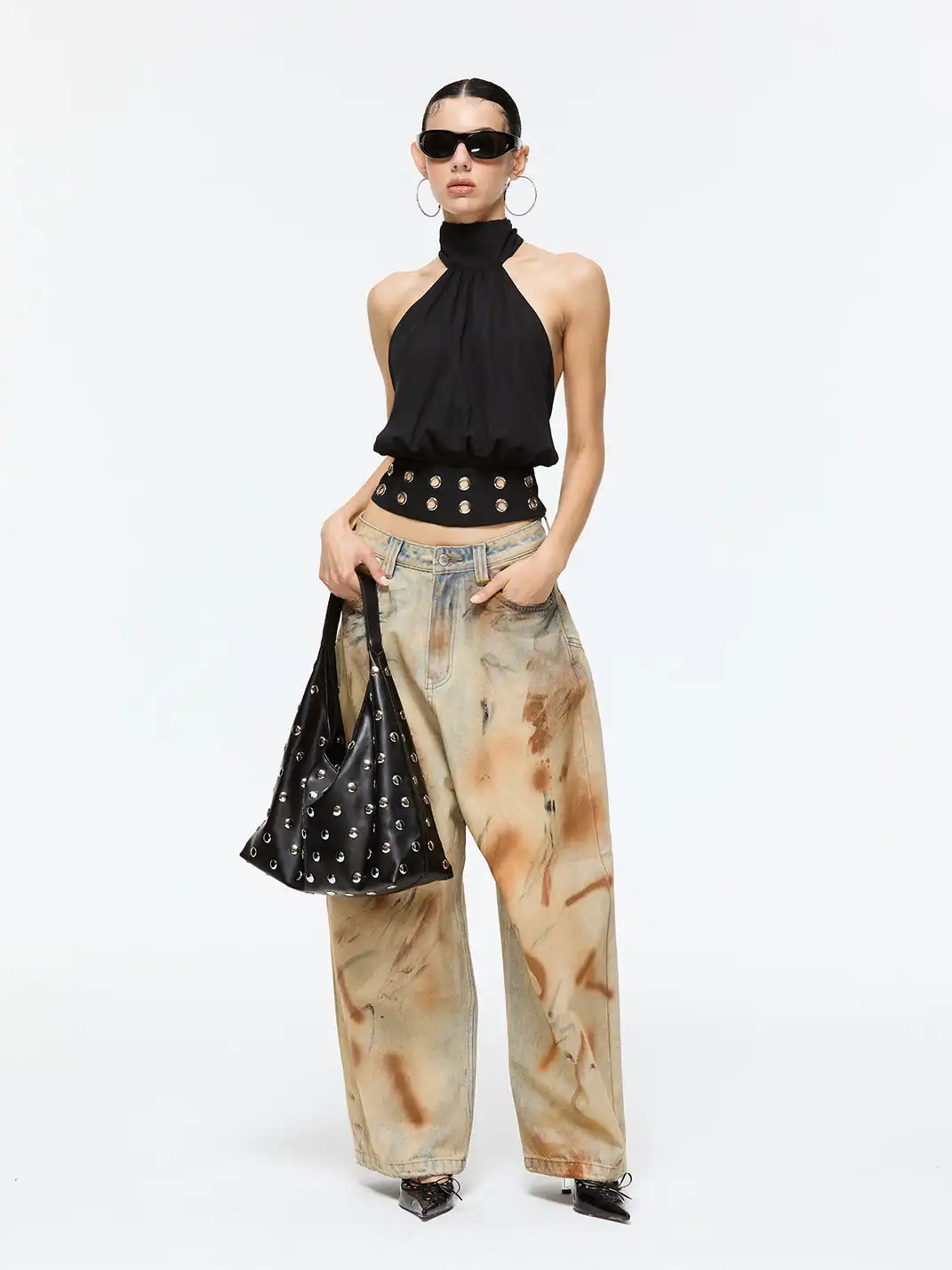 Latelylab | Dirty Low-Rise Wide-Leg Jeans