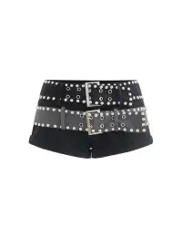 Latelylab | Studded Low-Rise Denim Shorts