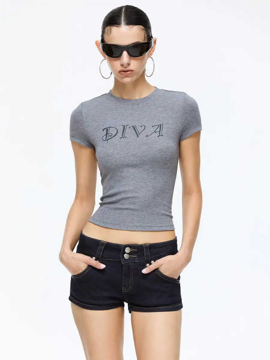 Latelylab | Low-Rise Stretch Denim Shorts - 3