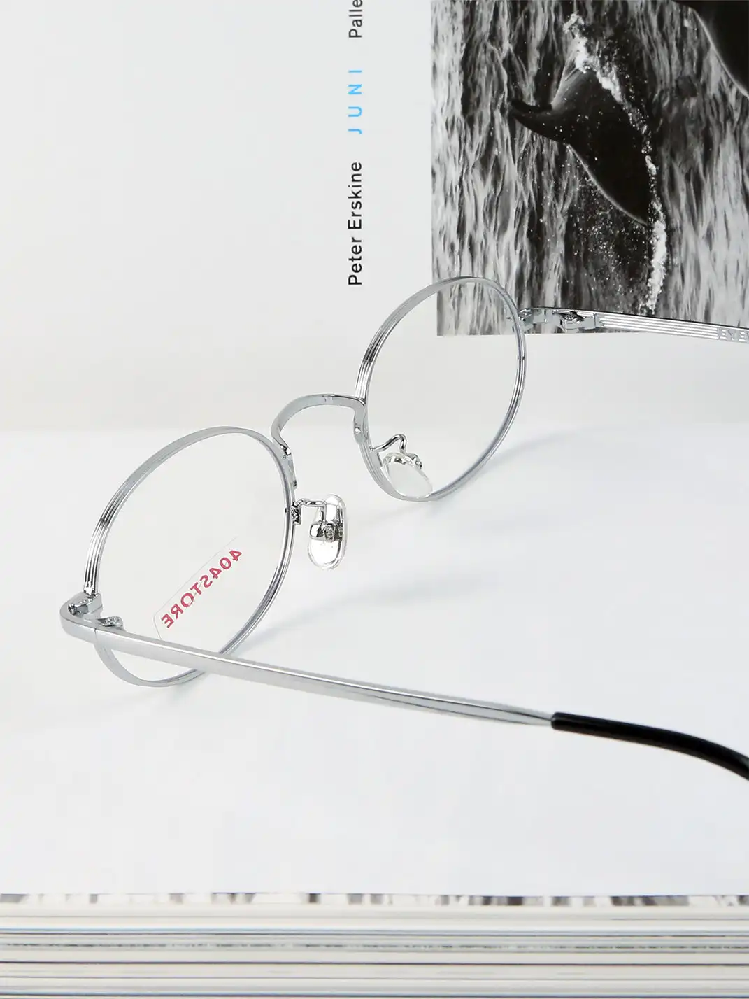 404 | Oval-Frame Alloy Anti-Blue Light Glasses