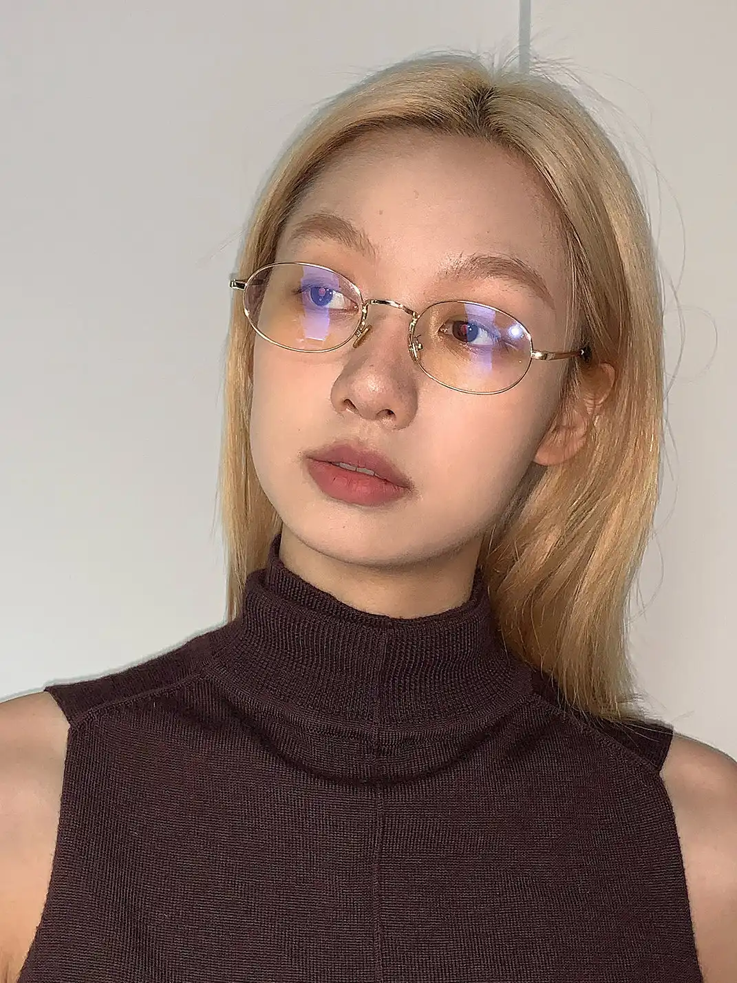 404 | Oval-Frame Alloy Anti-Blue Light Glasses