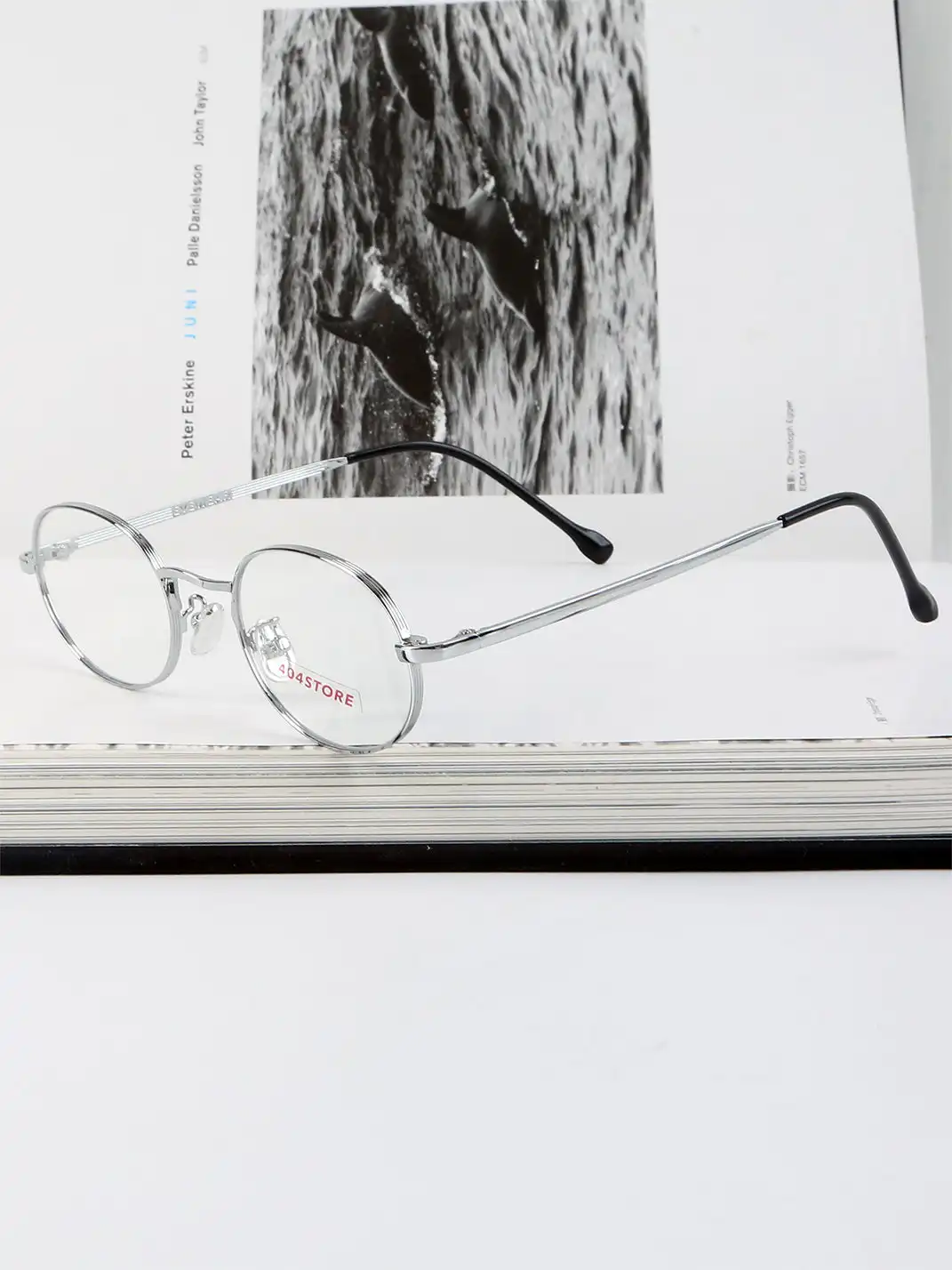 404 | Oval-Frame Alloy Anti-Blue Light Glasses