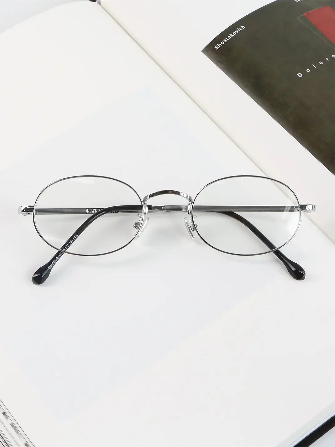 404 | Oval-Frame Alloy Anti-Blue Light Glasses