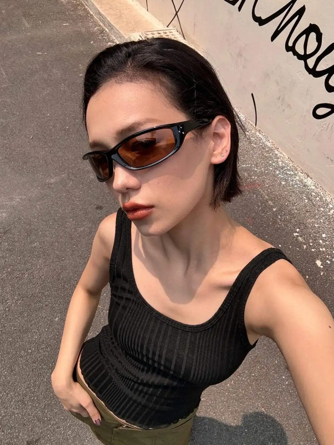 404 | Rectangular Wraparound Cycling Sunglasses
