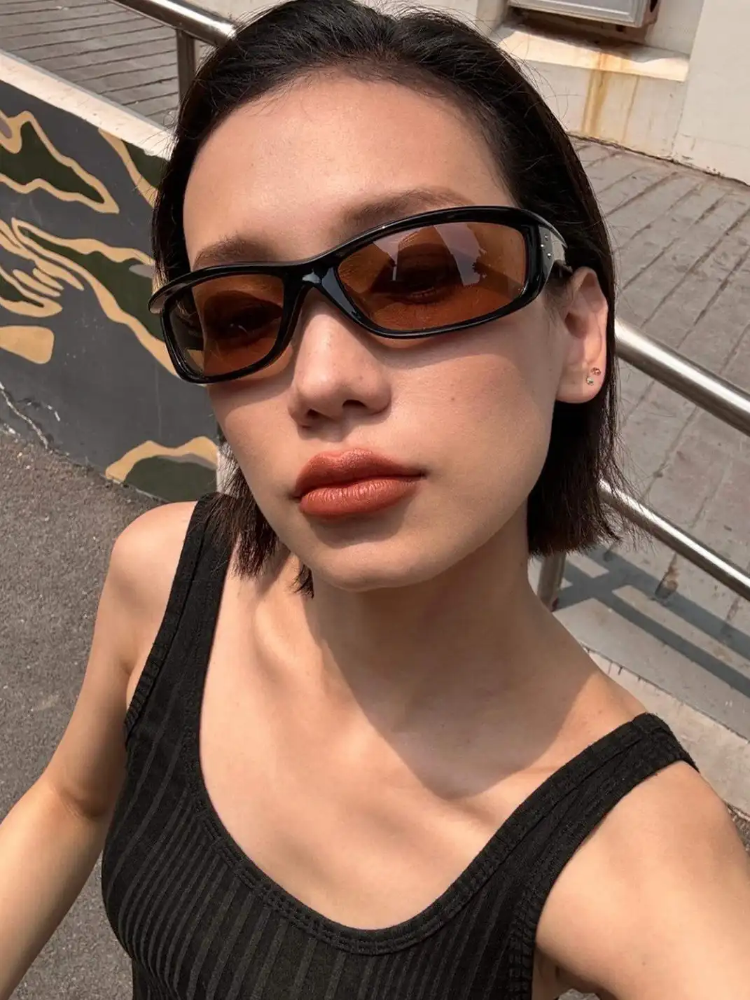 404 | Rectangular Wraparound Cycling Sunglasses