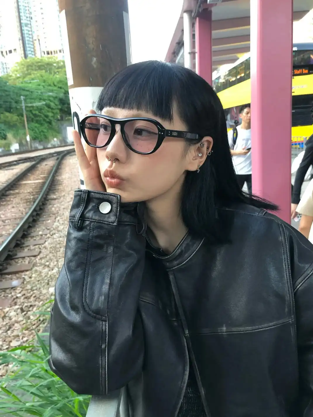 404 | Large-Frame Oval Nylon Sunglasses