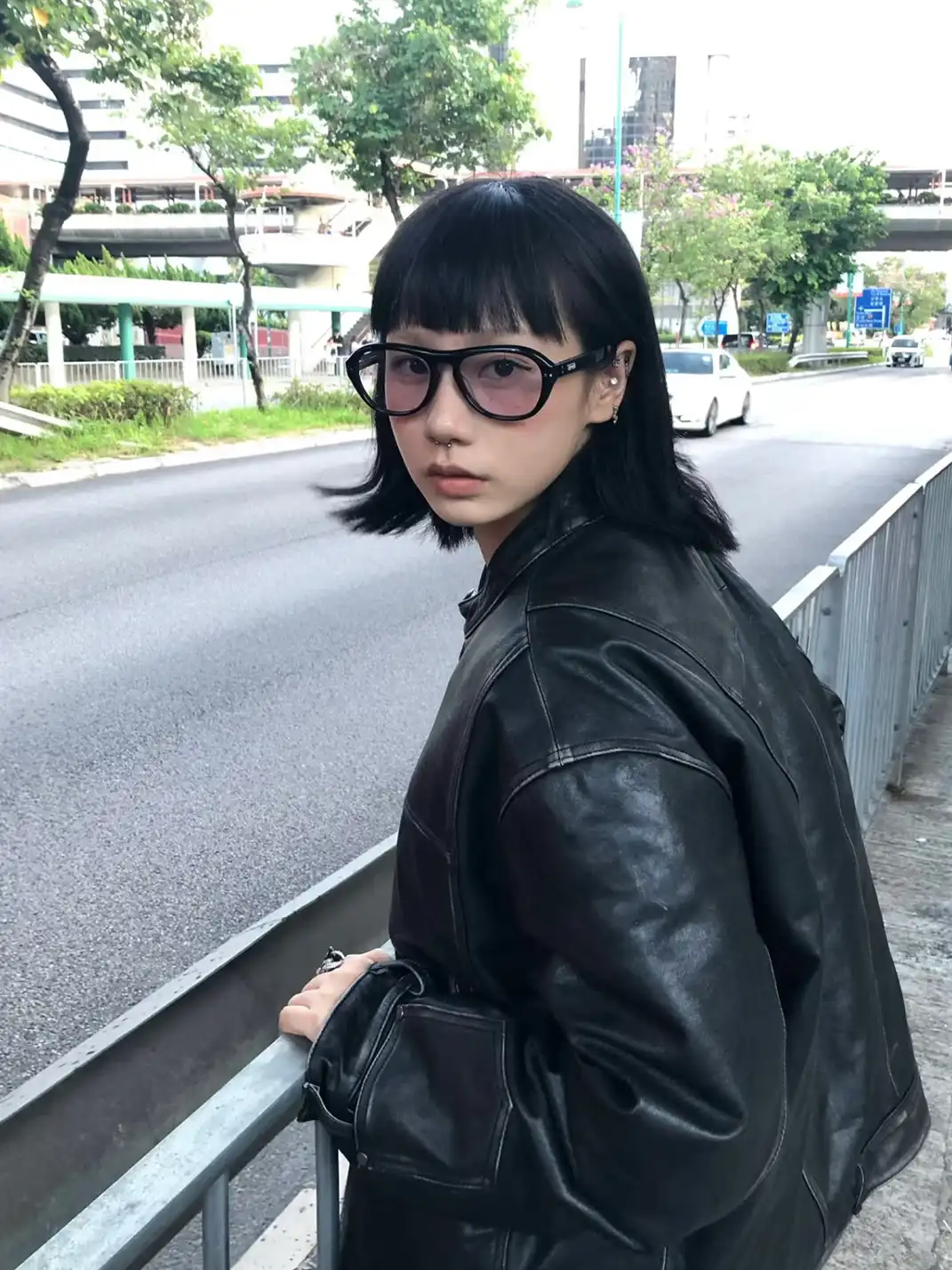 404 | Large-Frame Oval Nylon Sunglasses