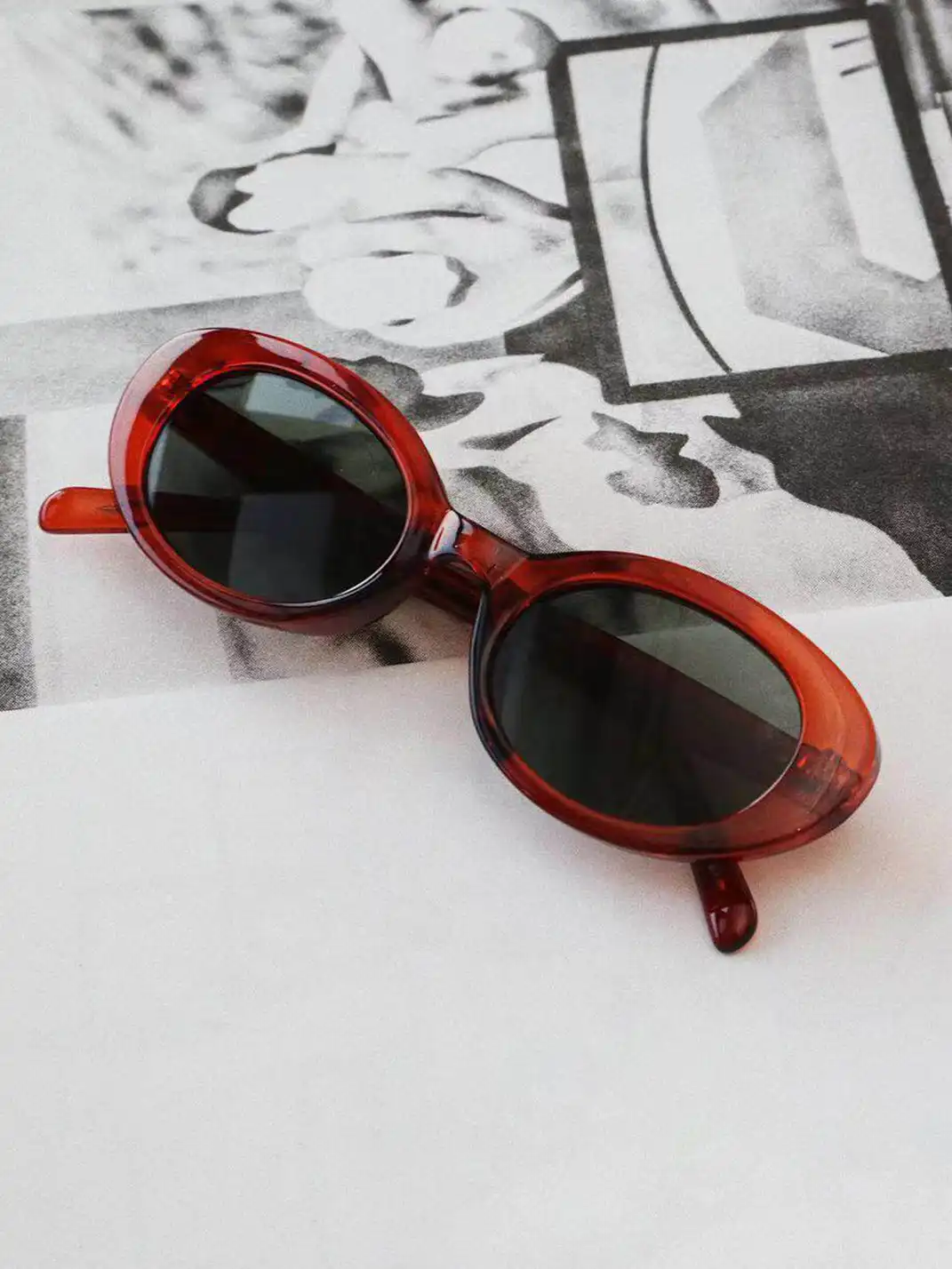 404 | Cat-Eye Oval Polarized Sunglasses