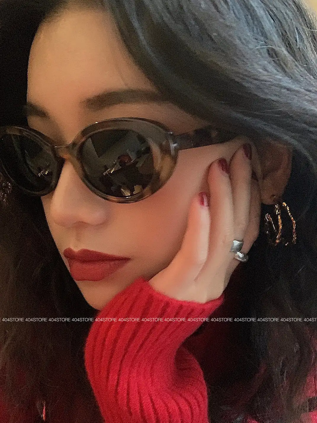 404 | Cat-Eye Oval Polarized Sunglasses