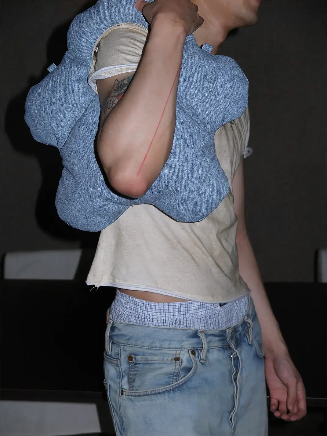 pEtaLPeTaL | Faux Denim Leather Handbag