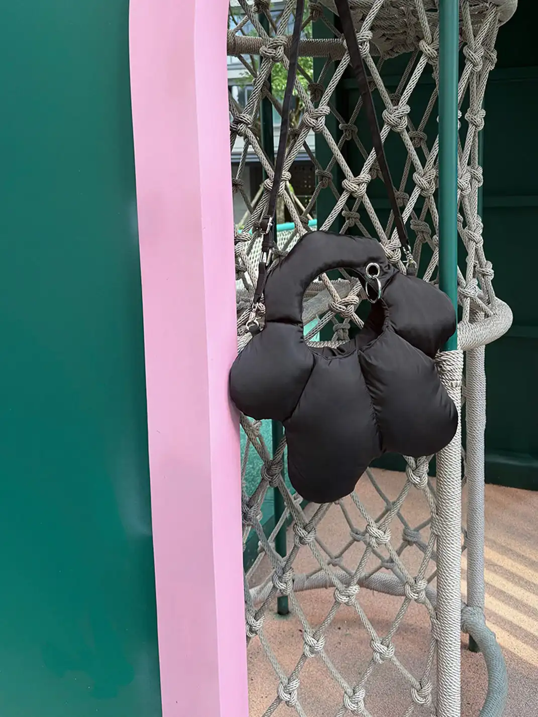pEtaLPeTaL | Black Nylon Tote Bag