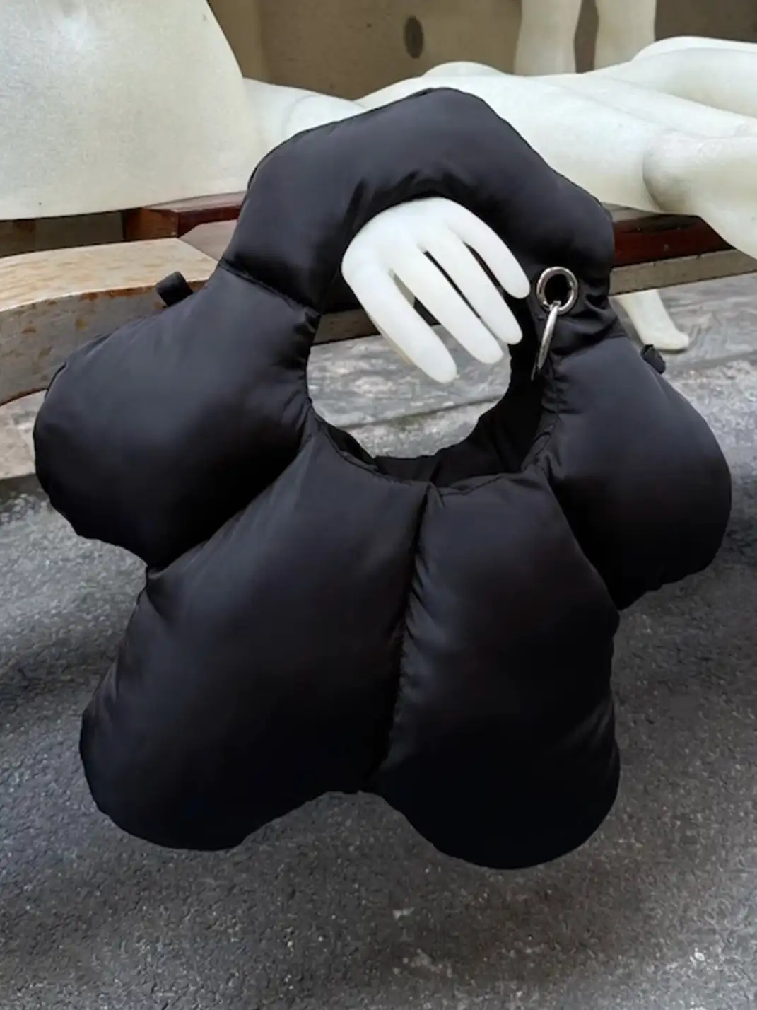 pEtaLPeTaL | Black Nylon Tote Bag