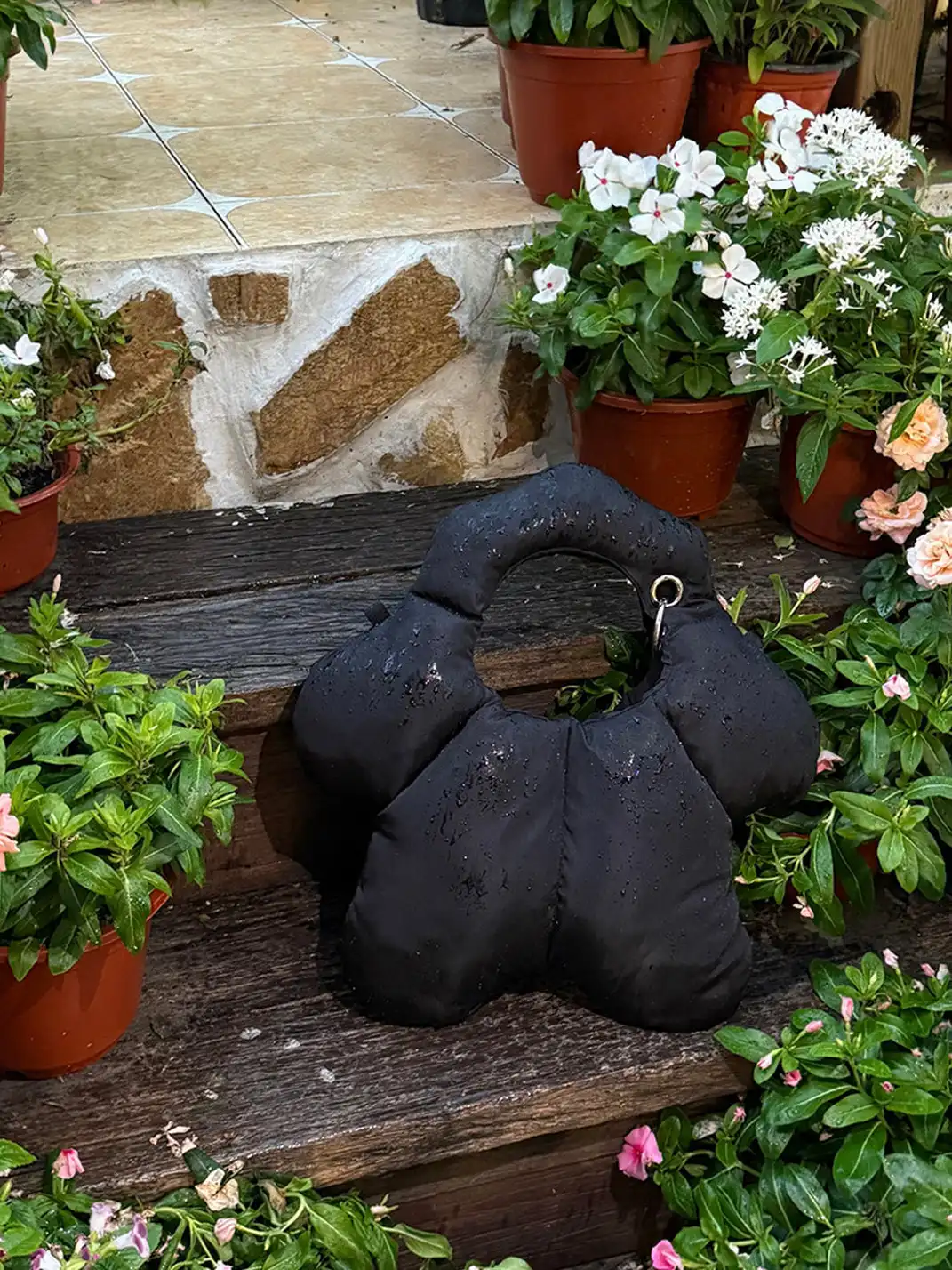 pEtaLPeTaL | Black Nylon Tote Bag