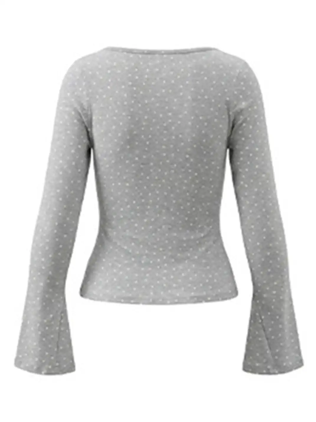 BIGGOLD | All-Over Star Print V-Neck Long-Sleeved T-Shirt
