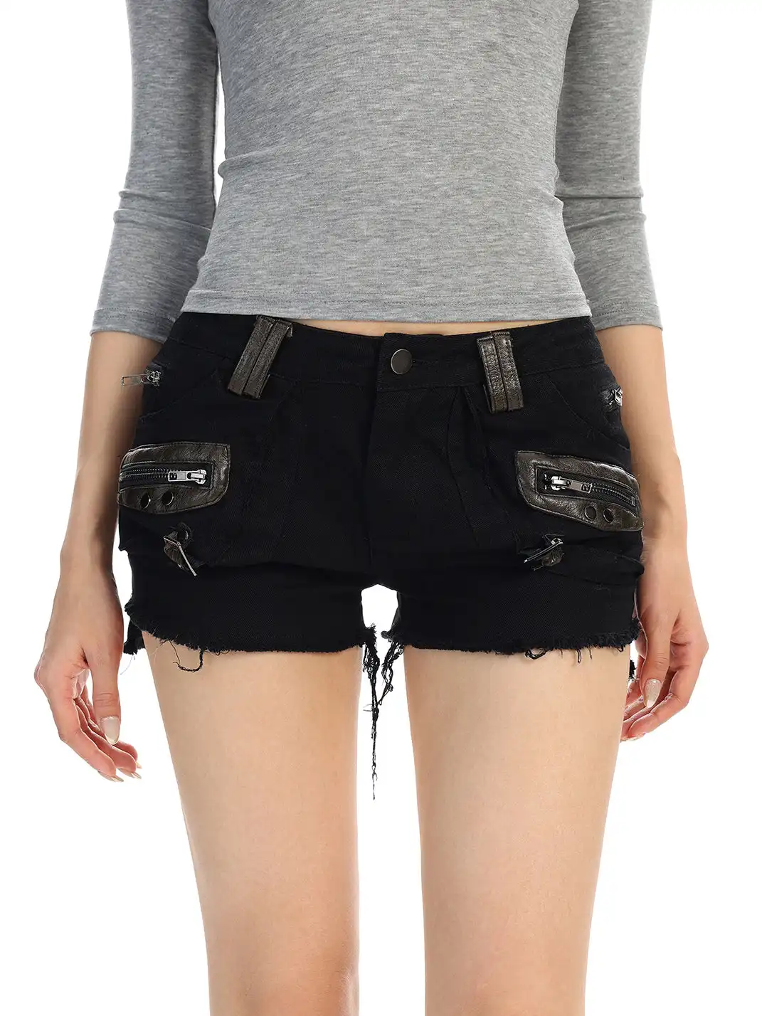 BIGGOLD | Patchwork Washed Denim Shorts
