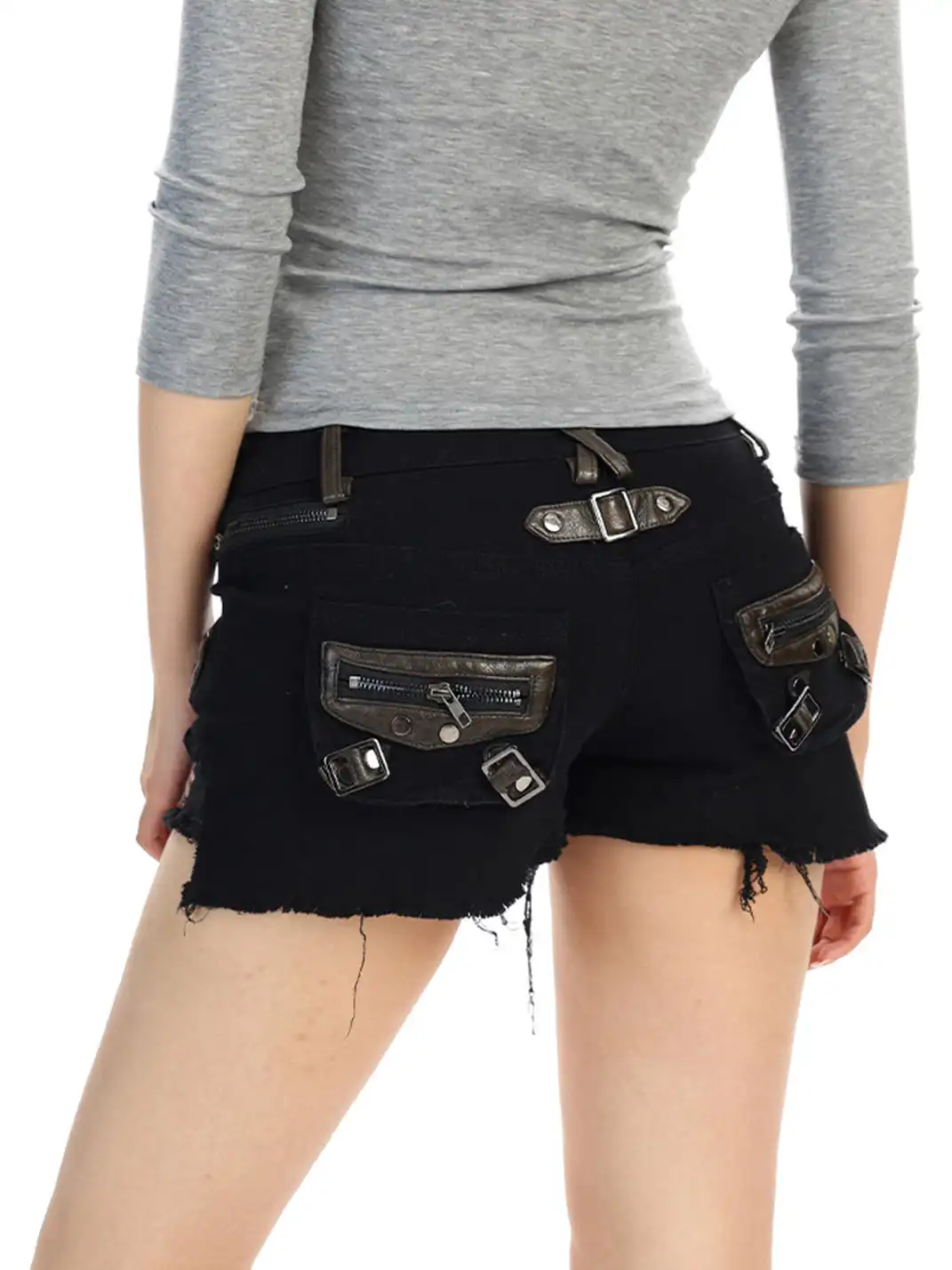BIGGOLD | Patchwork Washed Denim Shorts
